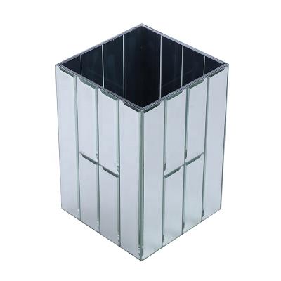 China Modern CLASSIC Mirror Glass Vase Artistic Style Mini Square Greenhouse for Living Room Hotel Home Decor Flower Arrangements for sale