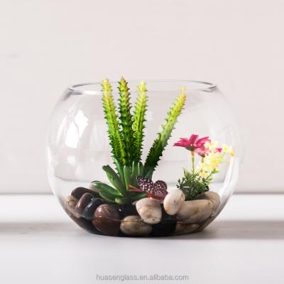 China Eco-friendy Large Inch Sphere Wholesale Clear Glass Fishbowl Vase Hydroponic Diameter 18cm 7