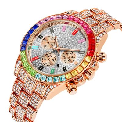 China Water Resistant The Hottest Selling Product Colorful Bling Bling Crystal Diamond Bracelet Watch For Men Outlet for sale