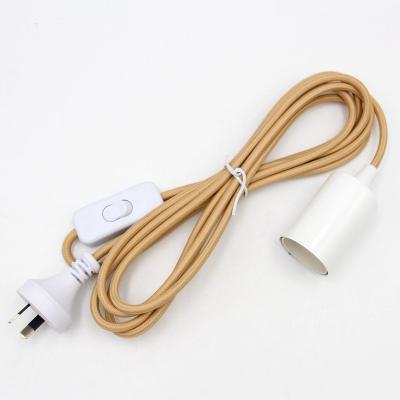 China DIY 220V AC Power Ties 3Meters Fabric Rope with AU Plug Switch and E27 Fittings for Hanging Rope Light Kits for sale