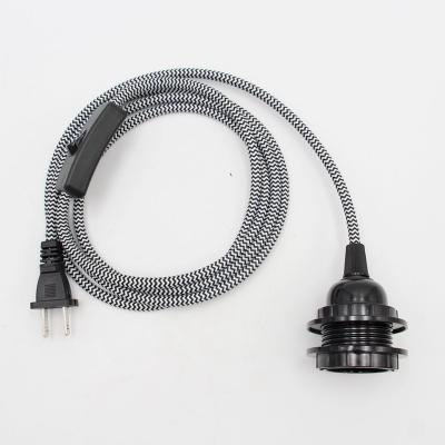 China DIY 2 Prong US Plug Power Cords With Built-in Switch Screw Bulb Socket Table Lamp Light Cord Connectors for sale