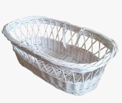 China Hot Sales Comfortable 100% Handmade Portable Wicker Moses Basket Cribs for sale