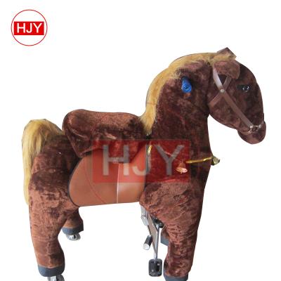 China Ride On Toy Children Play Funny Brown Horse Walking Mechanical Horse for sale