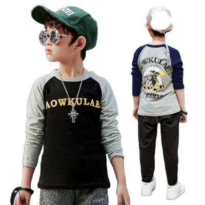 China 2021 New Spring Autumn Korean Children Clothes Kids Clothes Cotton Cartoon O-neck Long Sleeve Anti-pilling Boys Top T-shirt for sale