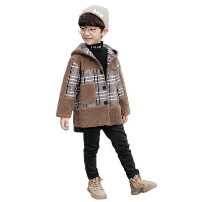 China 2020 New Autumn Winter Boys Woolen Breathable Long Sleeve Hooded Coats Plus Warm Cashmere for sale