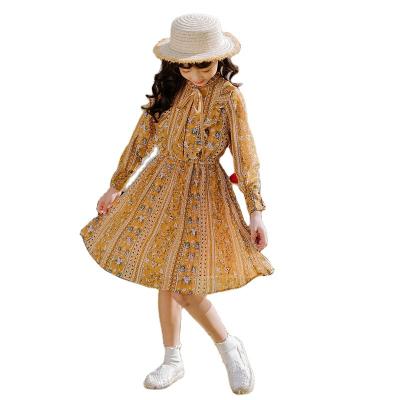 China 2020 New Anti-static Girls Dress Western Style Autumn Chiffon Dress Parent Child for sale