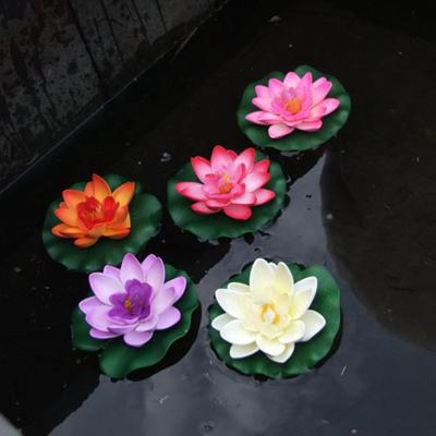 China Colorful Artificial Lotus Water Floating Lily Aquarium, PX1514 Party Artificial Aquarium Flower For Home Decor for sale