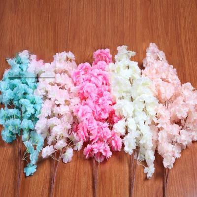 China PX1410 Natural Touch Artificial Flowers Wedding Decoration Silk Cherry Blossoms With Dense Flowers for sale