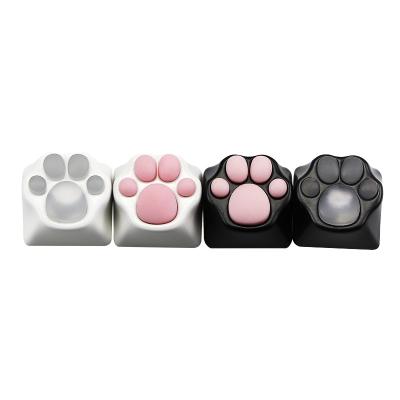 China Newest Fashion Keycap Simple Personalized Mechanical Keyboard Keycap Light-transmitting Custom Cute Cat Claw Metal Keycap for sale