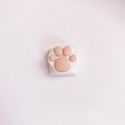 China New Design 3D Metal Cat Claw Soft Plastic Stereo Keycap Girl Keycap Custom Cute Transparent Pink Mechanical Personality Keyboard Keycap for sale