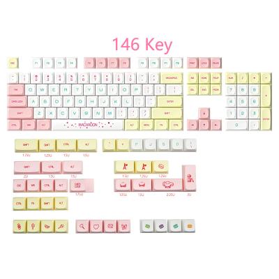 China 61/64/84/96 Keyboard XDA Keycap Design New Sublimation Macaroon Cap Ball Keycaps Custom Compatible pbt 146 Keycaps for sale