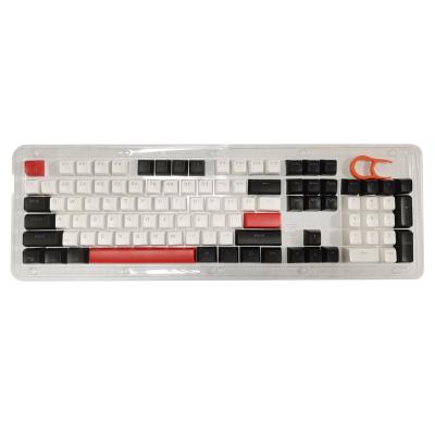 China Keycaps Customized 3 Key Sublimation Red Backlit English Character Mechanical Keyboard Black And White Colors PBT 104 Keycap for sale