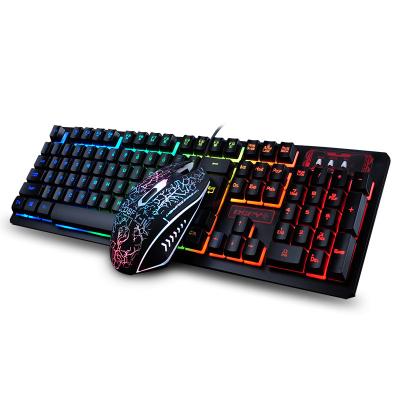 China Hot 2000 dpi 104 Keys New Products USB Colorful Backlit Gaming Wired Keyboard Mouse Combo Anti-fall for sale