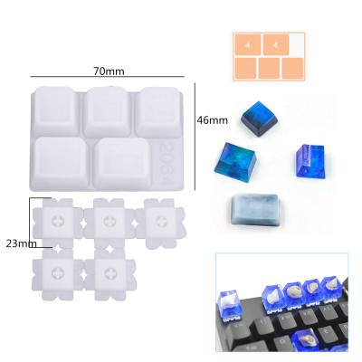 China New Design Manual Keycap Mechanical Keyboard Keywords Glue Mold Keyboard 3D DIY Resin Keycap Crystal Epoxy Mold for sale