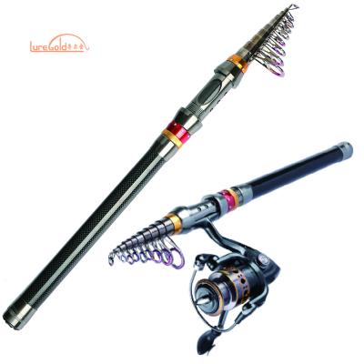 China Factory low price wholesale carbon fiber fishing rod telescopic real sea rod for sale