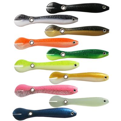 China Hot Sale 10cm 6g TPR ABS Plastic Lure Simulation Loach Lure Grommet Hole Vivid Bionic Tail Worm Fishing Plastic Soft Bait for sale