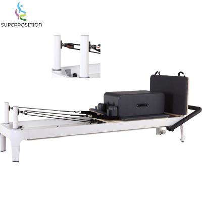 China gym best quality 200kg durable alloy pilates training yoga fitness white aluminum reformer for sale