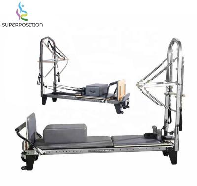 China custom logo 300kg yoga training fitness aluminum pilates reformer with half trapeze for sale