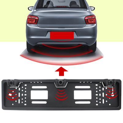 China PZ300L-W License Plate Backup Ultrasonic Frame System 18mm Alarm Obstacle Detection Rearview Wireless Radar Detector for sale