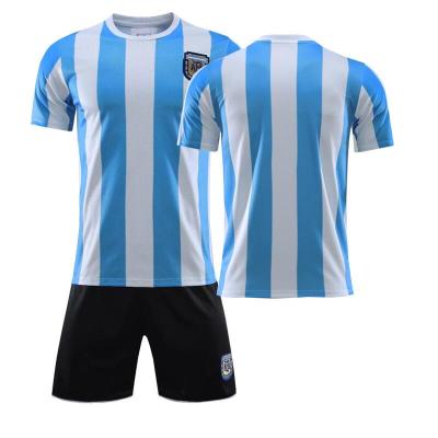 China Custom Made Argentina Soccer Jersey Maradona Jersey Sets Uniforms Set Kits Soccer Jersey for sale