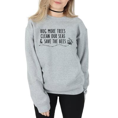 China Anti-wrinkle crewneck wholesale women cotton and polyester gray hoodie sweatshirt for sale