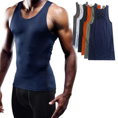 China Polyester Gym Muscle Fitness 92 Anti-Shrink Polyester 8 Spandex Custom Tank Tops For Men for sale