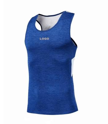 China OEM Custom Logo 100%polyester 130gsm Anti Shrink Running Racerback Mesh Sleeveless Tank Top Mens for sale