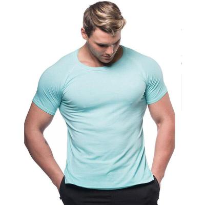 China Anti-Wrinkle Custom Mens White Slim Fit Gym Workout Washed Cotton Spandex Sport Short Sleeve T-Shirt for sale