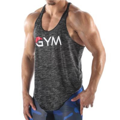 China Top 95% Polyester 5% Anti-Shrink Spandex Custom Tank Tops Mens Sports Gym Fitness Tank Tops for sale