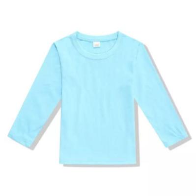 China Good Quality Anti Shrink 100% Cotton Blank Kids Long Sleeve Plain T-Shirt for sale