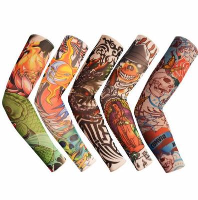 China Wholesale Custom Sublimation Printed Sports Tattoo Bicycle Arm Protective UV Sleeve Antibacterial for sale