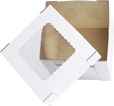 China Recyclable High Quality Wholesale Custom White Birthday Cake Boxes Packaging With Window for sale