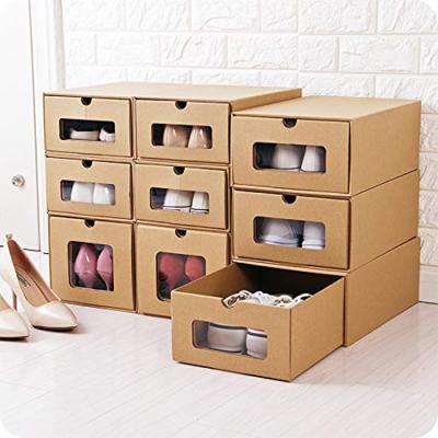 China Recyclable Luxury Cardboard Kraft Paper Drawer Cheap Custom Packing Shoe Box for sale