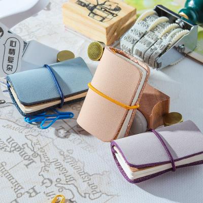 China With Elastic Band Custom Logo Cover Mini Portable Cute Leather Diary Notebook for sale