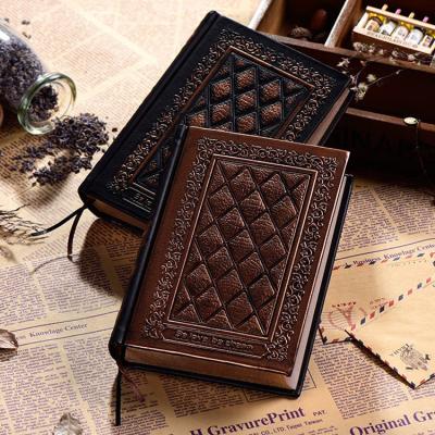 China Promotion European retro thick hardcover b6 pu leather diary notebook for sale