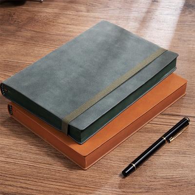 China Promotion 180 Soft Cover PU Soft Cover A5 Journal Thick Leather Notebook Colored Edge Custom Logo for sale