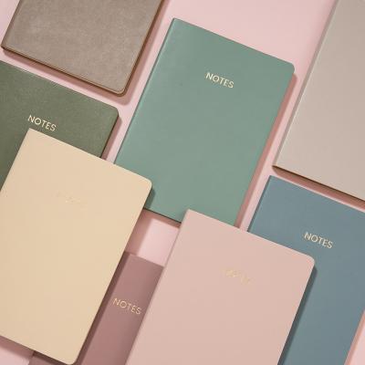 China Promotion Morandi Korean Style Personalized A5 Size Leather Cover Diary Notebook for sale