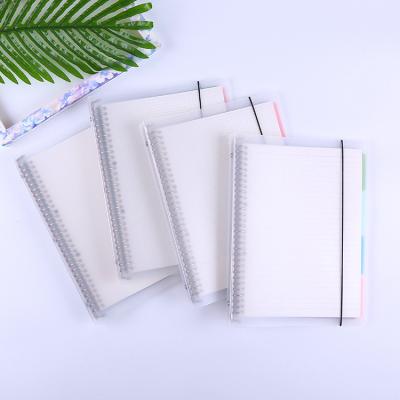 China Colorful Transparent Divide Page A4 B5 A5 Ring Binder PP Journal Notebook With Colorful Divider for sale