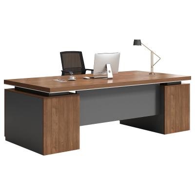 China Office furniture boss table office modern luxury extendable desk with drawers for sale