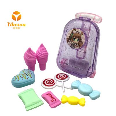 China 8pcs/box Girls Toys Suitcase With Miniature Candy Kitchen Pretend Role Play Trolley Case Set World Toy Children Pretend Play Toys 18*19.5*14 for sale