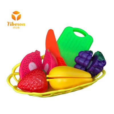 China Wholesale OEM Pitaya Strawberry Mango Grape Plastic Kitchen Sets Toys Mini Cutting Fruit Set for sale