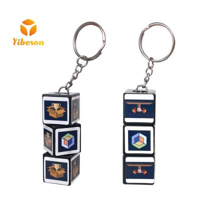 China Mini Customized design logo magic twirler spin cubes reading puzzle magic cube with sticker for sale