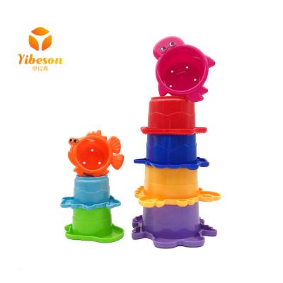 China Other Factory Supply Interesting Price Ocean Intellectual Sea Animal Stack Up Cup Baby Bath Toy 26*7*24 for sale