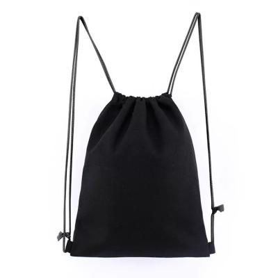 China Waterproof Custom Drawstring Canvas Drawstring Backpack Bag Sublimation Black Chiffon Bag for sale