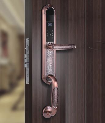 China Custom villa home classic style door lock fingerprint smart digital lock with Anti-peep built-in code smart screen lock for sale