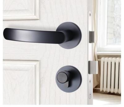 China Home luxury matte black lever door leverset handle tubular lever leverset lock for privacy door lock for sale