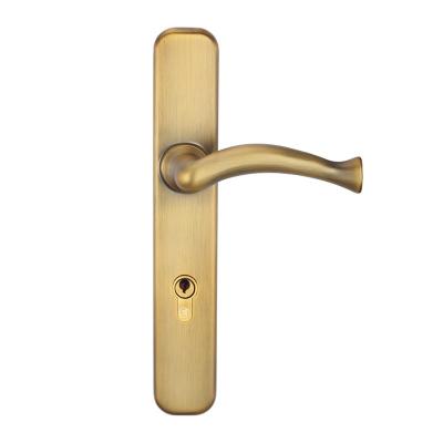 China Home Luxury Antic yellow bronze leverset lever door handle tubular lever leverset lock for privacy door lock for sale