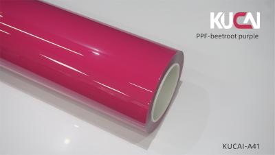 China Hydrophobic TPU Car Paint Protection Film Beetroot Purple Color 7.5Mil Thickness for sale