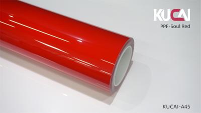 China Soual Rood Kleur Tpu Auto Verf Beschermingsfilm Water Perlen Aanpasbaar Te koop