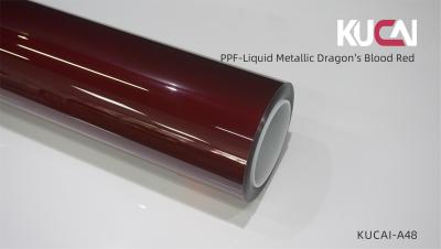 China TPU Automotive Paint Protection Film Crimson Red Color 1.52mx15m Anti Chipping for sale